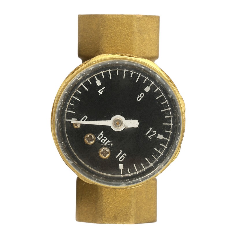 1/2" Brass Water Pressure Reducing Valve Relief Valve With Guage