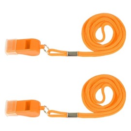 Plume'CHJ Whistle, 2 paquetes de silbatos deportivos de plástico con cordón, silbato de sonido nítido y fuerte, ideal para entrenadores, árbitros y funcionarios