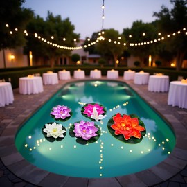 Calsgkspray 4Pcs Artificial Flowers Water Lily Foam Lotus Flower Pond Decor for Pond Patio Garden Pool Garden Accessories Creative Artificial Plants and Flowers