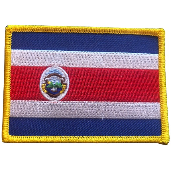Parche bordado para planchar con la bandera de Costa Rica de 6,3 a 8,9 cm