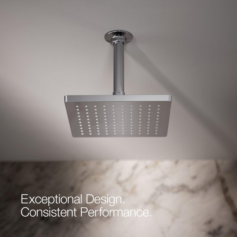 KOHLER K-26148-G-CP Honesty Square Rainhead, 1.75 GPM, 8" Rain Shower