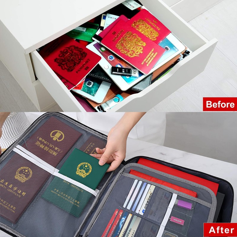 Fire Resistant File Organizer,Home Safe Box Fireproof Waterproof,Suitable for laptops,Files,certificates,Document
