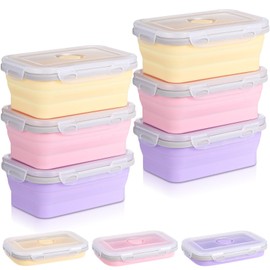 Mifoci 6 Pcs Silicone Containers for Food Collapsible Food Storage Containers with Airtight Lids Stacking Leftover Foods Storage Lunch Box for Freezer Microwave Dishwasher Safe(Classic,18.6oz)