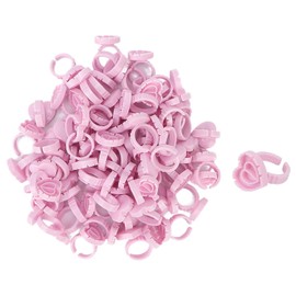 Paquete de 100 Soportes para Pegamento de Pestañas, Copa de Anillo Desechable, Extensiones de Pestañas, Copas de Flores Rápidas