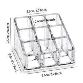 KYHYFJMD Clear Acrylic Lipstick Lip Gloss Organizer 9 Slots Small Comestic Display Holder for Nail Polish Essential Oil