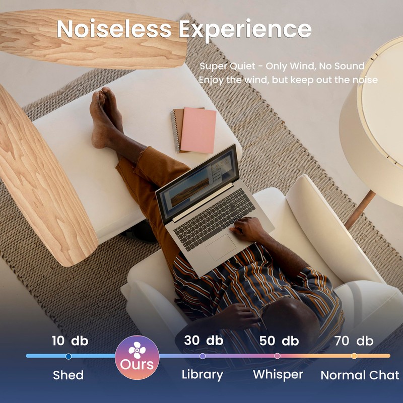 WXQGHDDF 42-Inch Ceiling Fan with LED Light, 5 Blades, 6-Speed