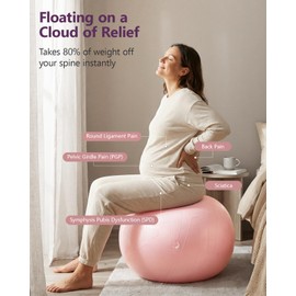 Slim Panda Birthing Ball - 1.7mm Extra Thick SGS Certified Yoga Ball for Pregnancy & Labor, 2200lbs Anti-Burst, with Midwife Guide & Baby Journal