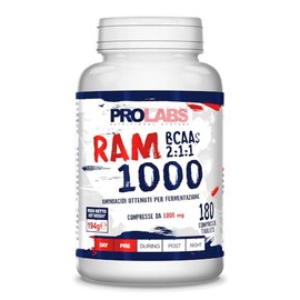 PROLABS RAM 1000 – BCAA 2:1:1 1000 mg per Compressa | Aminoacidi Ramificati | Supporto Muscolare e Recupero | Con Vitamine B1 e B6 | Qualità e Purezza | Vegan | 180 compresse