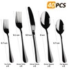 Black Flatware Set for 8,40-Piece Silverware Set for 8, SANLUNS