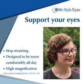 In Style Eyes Super Strength II High Magnification Reading Glasses - Full-Rimmed Rectangle Frame, Non-Polarized Lens - Burgundy - 4.5x