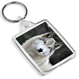 Destination Vinyl Keyrings Female Wolf Dog Keyring - IP02 - Husky Grey Wolves Dogs Wild Animal #16947