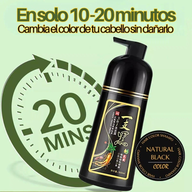Shampoo Tinte Instantneo Cubre Canas Negro 500ml