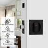 KIDOACOW Black Pocket Door Lock with Edge Pull, Red-Green Indication