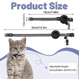 Roucerlin 3 Pack Reflective Cat Collar Breakaway, Adjustable Kitten Collars with Fish Pendant, Bell and Track Holder, Lightweight Pet Charms for Girl Boy Small Cat Kitty Gifts, Black