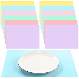 Fullhawl 60 Pcs Easter Paper Placemats Disposable Pastel Rainbow Color Placemats for Spring Holiday Farmhouse Table Mat Dinner Kitchen Brithday Wedding Party Decor, 10 x 14 Inch (Pastel Color)