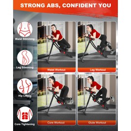 GIKPAL Ab Machine, Ab Workout Equipment for Women, Adjustable Ab Trainer Machine for Stomach Workout at Home Gym, Ab Crunch Exercise Equipment Abdominal Trainer for Beginner