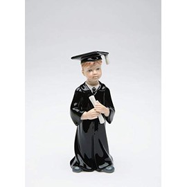 Cosmos Gifts Fine Porcelain Boy in Graduation Gown and Cap Figurine, 4-5/8 in