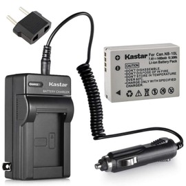 Kastar Battery and Charger for Canon NB-10L, CB-2LC and Canon PowerShot G1 X, PowerShot G15, PowerShot G16, PowerShot SX40 HS, PowerShot SX50 HS, PowerShot SX60 HS Digital Cameras