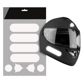 AUTODOMY Reflective Stickers for Motorcycle Helmet – Pack of 8 – Reflectors Helmet – Helmet Sticker Reflective – Motorcycle Helmet Sticker – Motorcycle Sticker – Racing Design (White/Silver