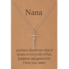 Jragoine Faith Pendant Necklace for Her,Cross Necklace for Women,Christian Gifts Religious Jewelry for Mother Nana Friends (Nana)