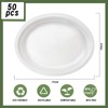 VEIZEDD 50 PCS White Plates | Compostable Oval Paper Plates
