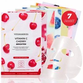 Vitamasques Kit De Láminas Para El Cuidado De La Piel, Paquete De 7 - Juicy Colección De Mascarillas Faciales De Hoja De Triple Capa - Purificante,...