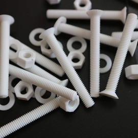 20 x White Countersunk Screws Polypropylene (PP) Plastic Nuts and Bolts, Washers, M5 x 40mm, Acrylic, Water Resistant, Anti-Corrosion, Chemical Resistant, Electrical Insulator, Strong.