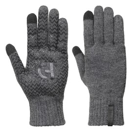 Cole Haan Knit Grey Winter Gloves Men Size Small/Medium, Lightweight Warm Gloves for Mild Cold Weather, Thumb & Index Finger Touch Screen Compatible with Anti-Slip Grip, Packable Mens Gloves