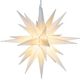 Elf Logic 21" Large Warm White LED Moravian Star - Hanging Outdoor Christmas ...