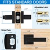 Hasmikit 8 Pack Matte Black Door Handles Privacy Door Levers,