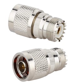 POFET 2pcs UHF female SO239 to N Male RF Coaxial Adapter Standard Connector for WiFi Radios Coaxial Extension,UHF Female to N Male Connector N-Type Male Plug