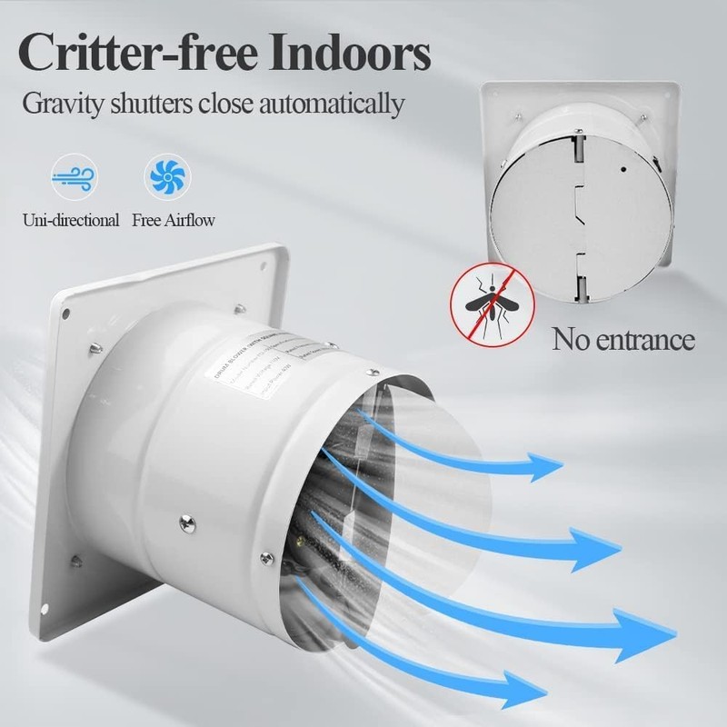 WiseWater 6 Inch Exhaust Fan, 353 CFM Extractor Fan with