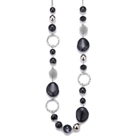 PEARL&CLUB Long Beaded Necklaces For Women - Sweater Chain Fashion Jewelry Necklace Gifts For Women (Black)