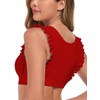 Ocean Blues Women's Red Ruffle Bikini Top Supportive Bikini Top