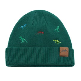 XIAOHAWANG Knit Toddler Beanies Girls Boys Cute Kids Winter Hat Infant Dinosaur Baby Beanie Hats (US, Age, 3 Years, 8 Years, A-Green)