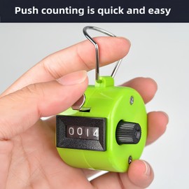 QinZiEn 4-Digit Clicker Counter,Handheld Counter Hand Mechanical Counters Clickers,Golf Counter Clicker,People Counter Clicker,Number Clicker Counter,Mechanical Tally Counter for Shots,Knitting,green