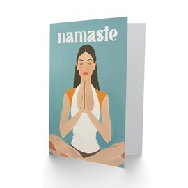 Artery8 Namaste Anjali Mudra Praying Hands Yoga Zen For Her Woman Thank You Card