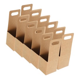 EXHUMKY Pack of 10 Cup Holders, Coffee Cup Holders, Single Cups, Cardboard Cup Holders for Cold Drinks, Paper Cup Holder, Drink Cup Holder, Coffee Cup Carrier, Paper, Brown