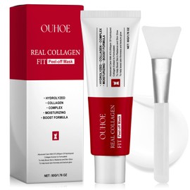 Real Collagen Fit Mask, Collagen Mask, Peel Off Mask, with Vitamin E & Aloe Vera Extract, Collagen Night Wrapping Mask, Baby Collagen Glow Mask, for Hydration, Anti-Wrinkle Effect, Anti Ageing