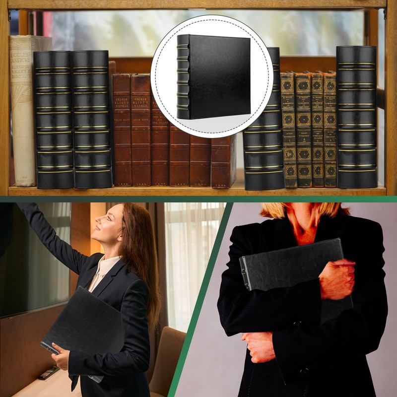 LETVPVOW Vintage Hardback 3 Ring Binder 2 Inch, Professional Leather