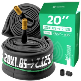 Bicycle Inner Tube 20 x 1.85 > 2.125 (ETRTO 47/57-406) x2 Schrader Valve 40 mm Compatible with Children's Bikes/BMX 20 Inch High Resistance and Elasticity MOOVMOOV