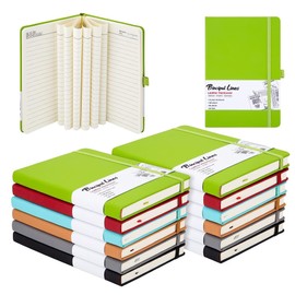 Principal Lines 12 Pack Lined Journal Notebook - A5 Hardcover Notebooks 192 Pages, 100 GSM Thick Paper Journal, 8.3 x 5.7 inches, Journals for Writing, School Supplies, Office Supplies