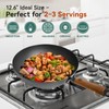 WANGYUANJI 12.6-Inch Wok Pan with Lid, Flat Bottom Wok with
