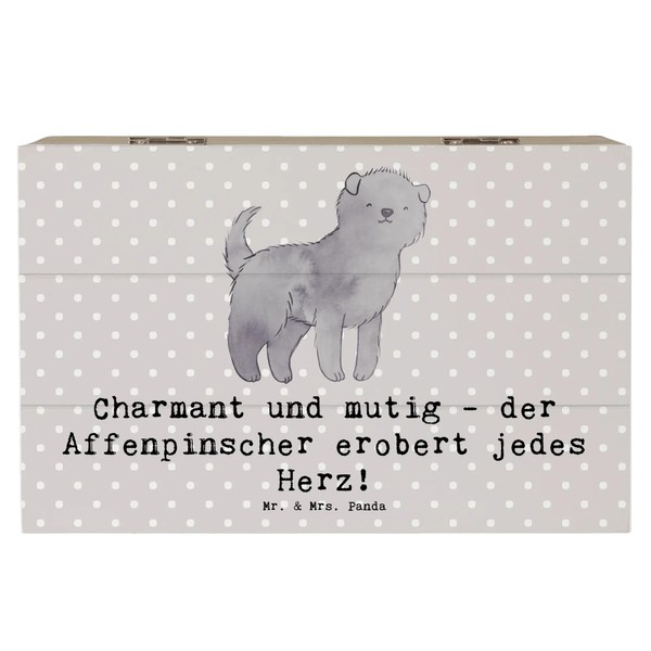 Mr. & Mrs. Panda 19 x 12 cm Holzkiste Affenpinscher