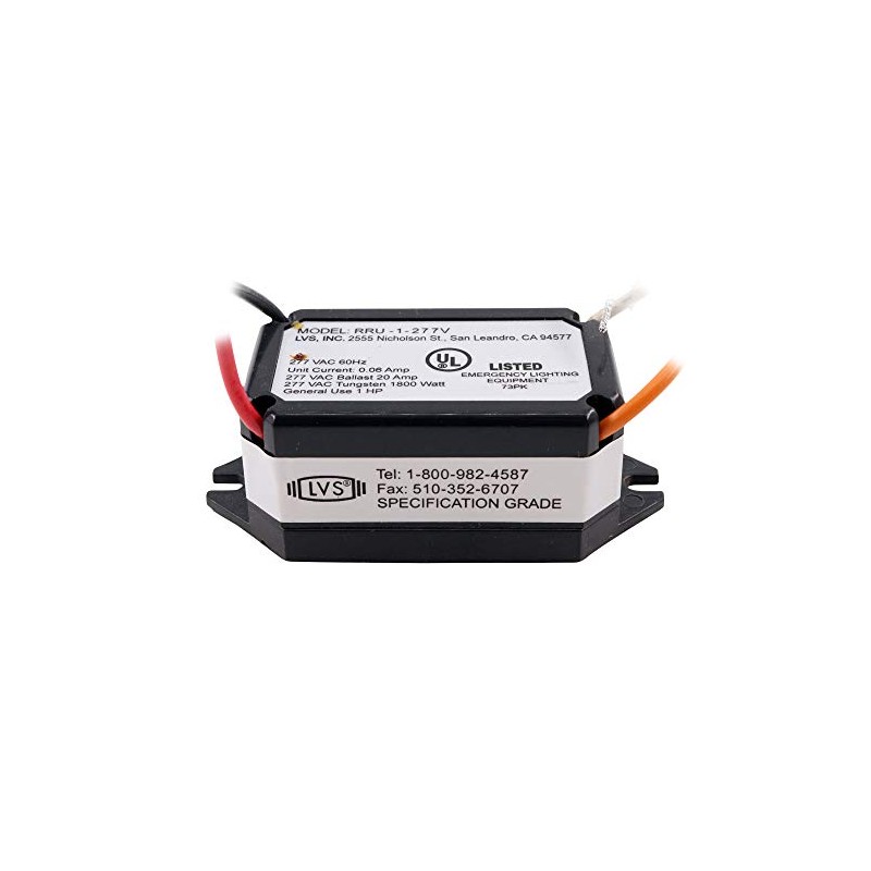 LVS Controls RRU-1-277V Emergency Lighting N/C Shunt Relay, 60Hz, 277V