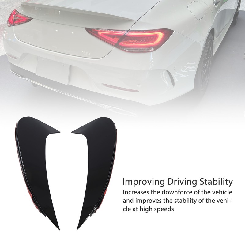 Pair of Rear Bumper Air Vent Spoiler Splitter Glossy Black