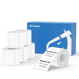 CLABEL Label Maker Tape - Labels Thermal Label Roll Label Maker Paper Clear Label Waterproof Thermal Printer Paper (40x30mm-6 Rolls, 1380 Pcs)