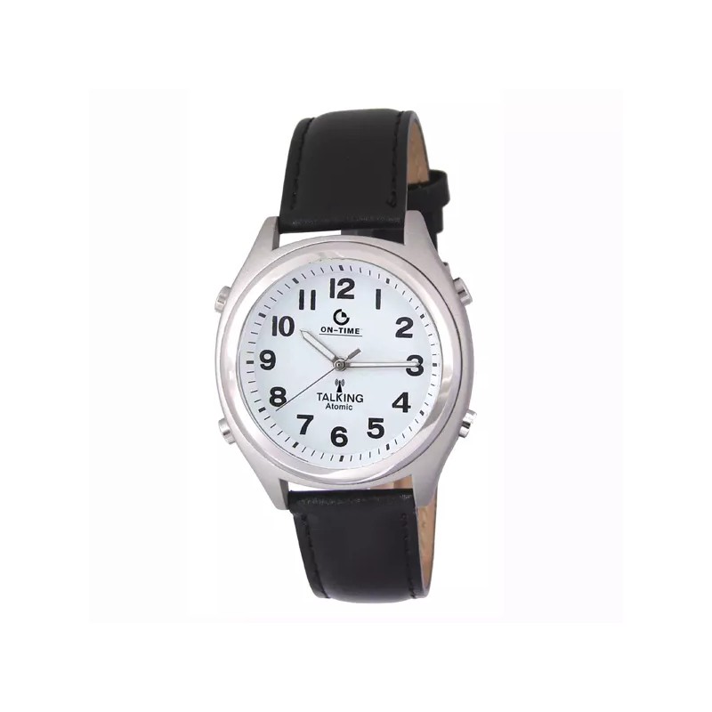 On-Time ATOMIC! Talking Wrist Watch w/Alarm,Speaks Time, Day,Date & Year