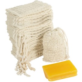 100 bolsas protectoras de jabón de sisal con cordón, bolsas protectoras de jabón sin plástico, reutilizables y naturales para baño y ducha, bolsa de m