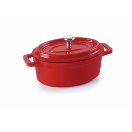 Stewing Pot Oval Size 0.25 L Red